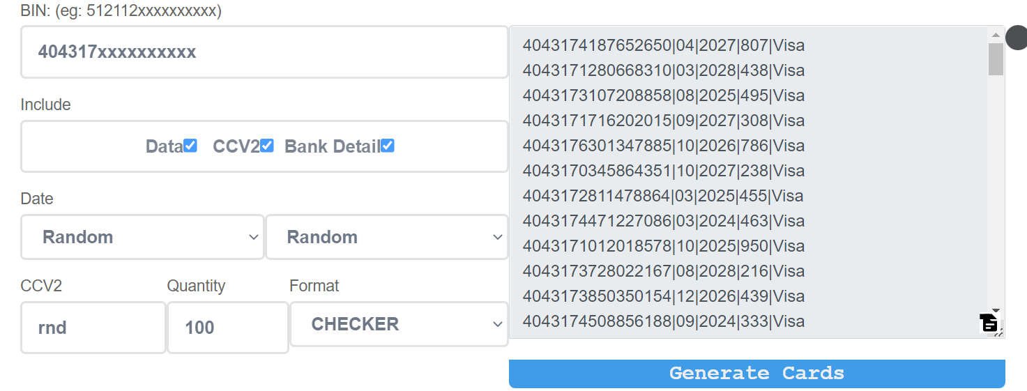 live bin generator